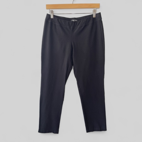 Eileen Fisher Pants - Eileen Fisher Womens Pull On Pants Size Small Petite Black Stretch Casual